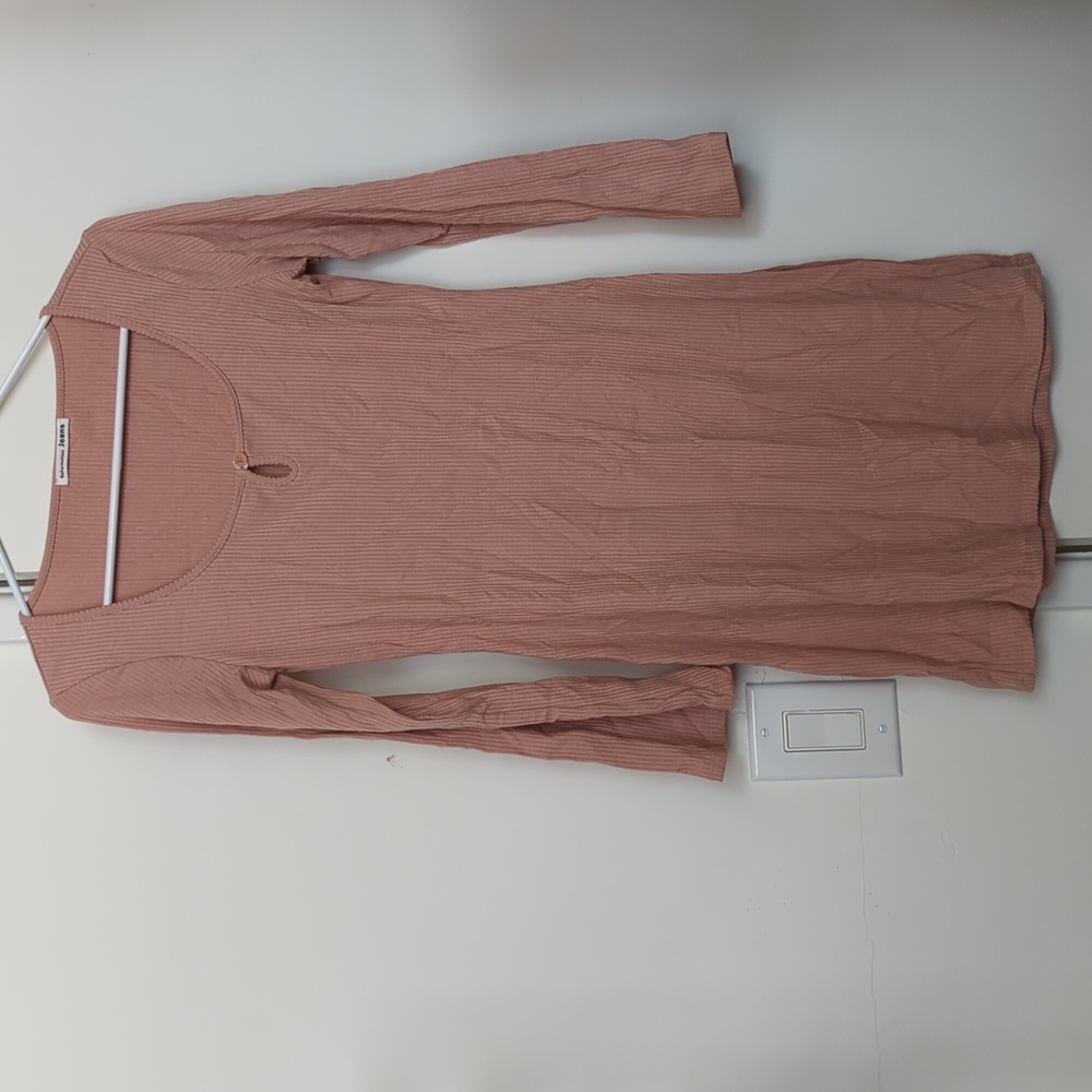 🆕 Reformation Elias Serenade Pink Ribbed Mini Dress Medium - Picture 3 of 4
